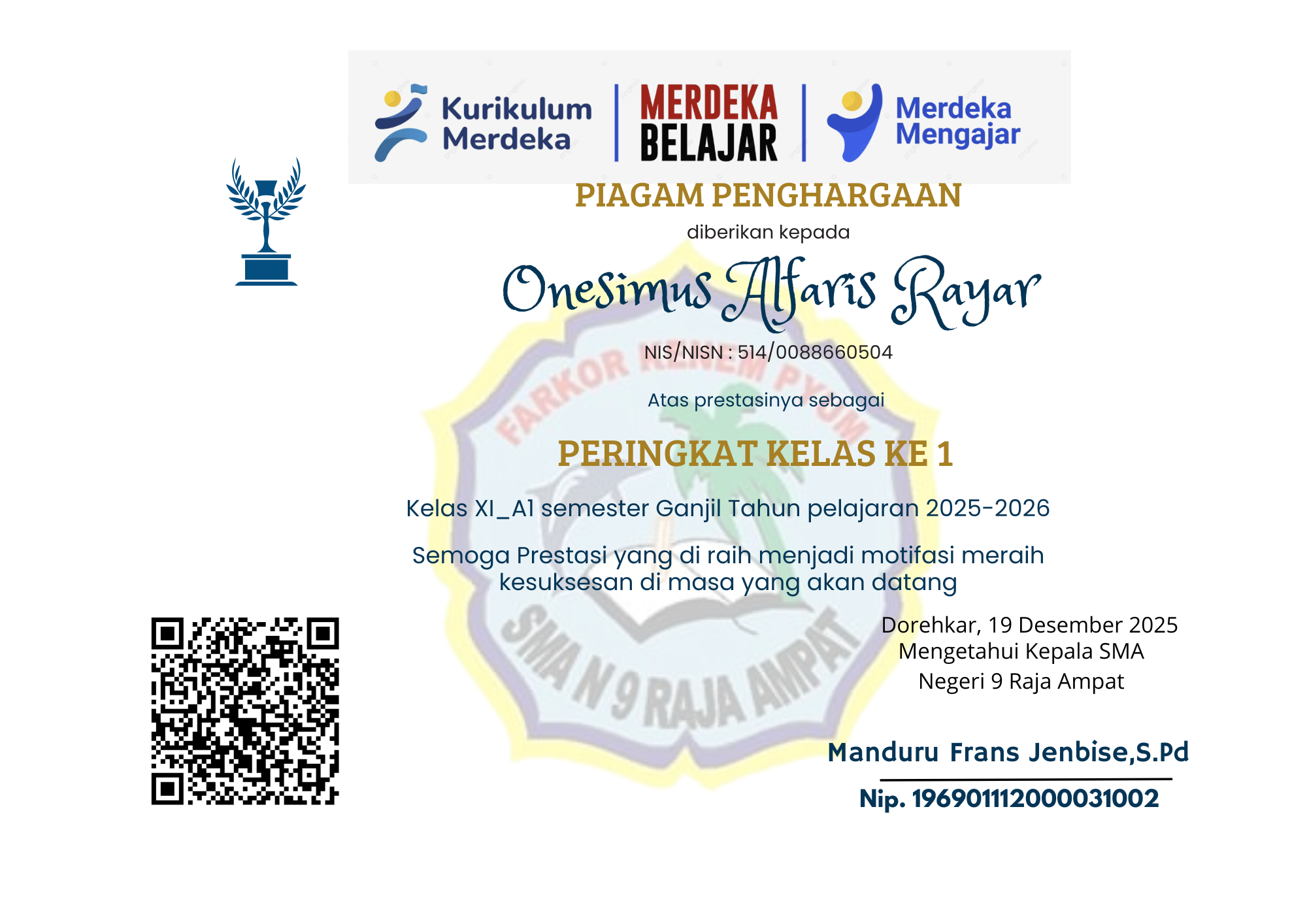Perengkingan Semester Gasal 2025-2026